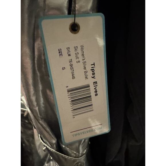 TIPSY ELVES SILVER BULLET ONE PIECE SKI SNOW SUIT Hooded Women's Size Small NEW - Picture 2 of 12